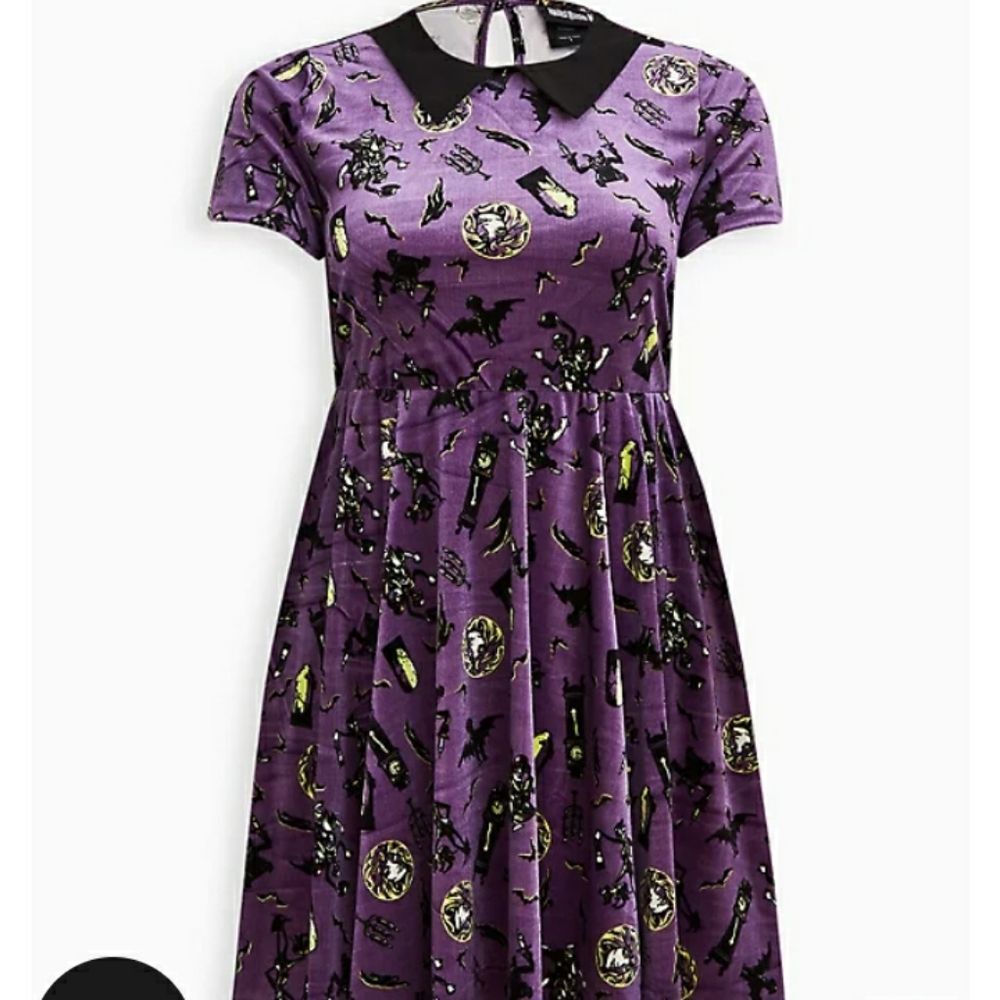 Torrid Disney Purple Velvet Haunted Mansion Halloween Dress 3X Plus Size - Picture 4 of 5